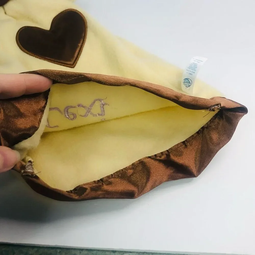komet creations lovey‎ security blanket satin heart trim pony horse yellow brown